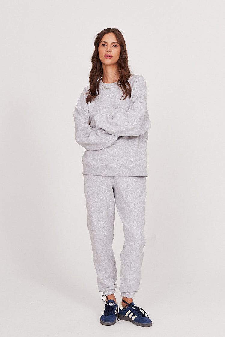 Bluza Boyfriend light grey melange