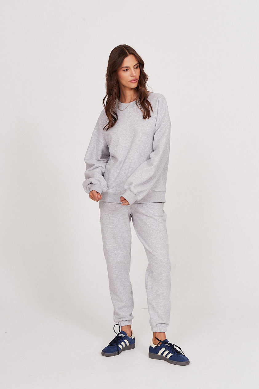 Bluza Boyfriend light grey melange