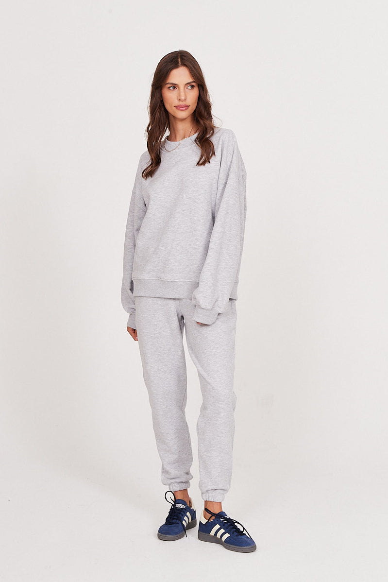 Bluza Boyfriend light grey melange