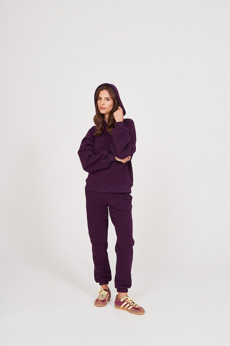 Bluza Boyfriend Hoodie plum