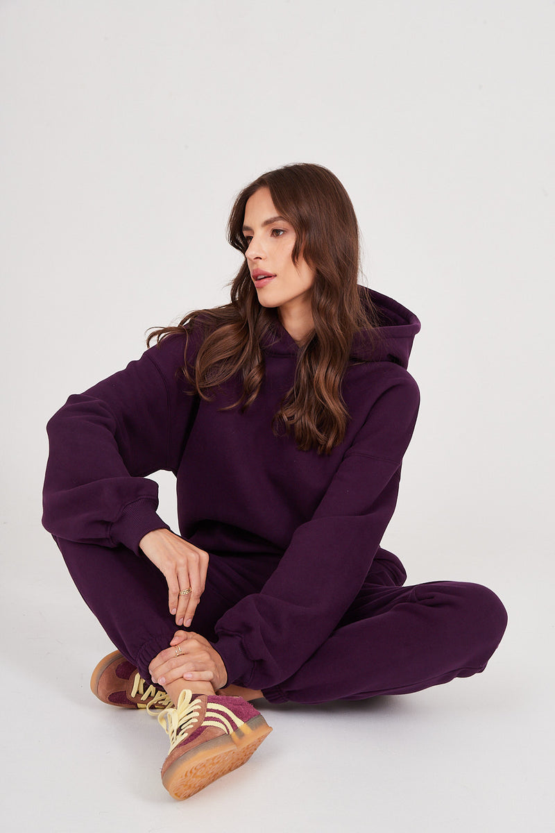 Bluza Boyfriend Hoodie plum