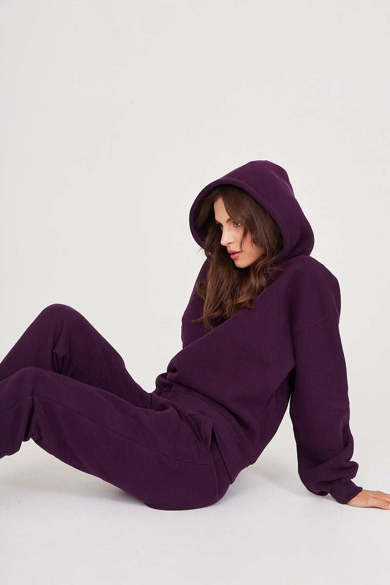 Bluza Boyfriend Hoodie plum