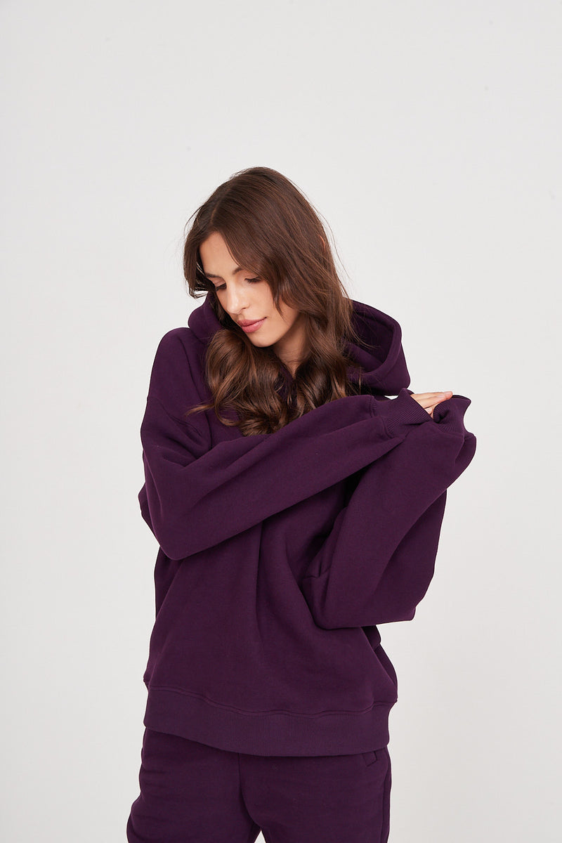 Bluza Boyfriend Hoodie plum