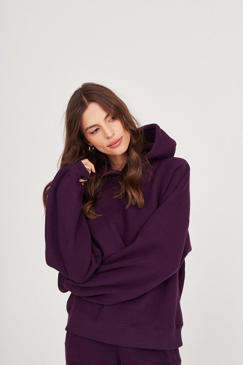 Bluza Boyfriend Hoodie plum