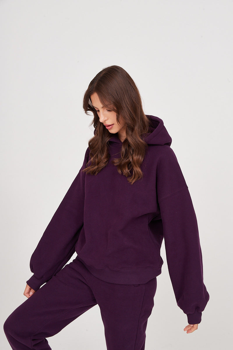 Bluza Boyfriend Hoodie plum