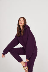 Bluza Boyfriend Hoodie plum